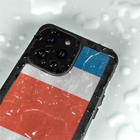 Costa Rican Flag Distressed iPhone 15 Pro Waterproof Case